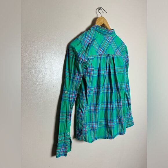 SALE! Women’s Green The North Face Plaid Button Down Shirt Size S EUC - Picture 5 of 7